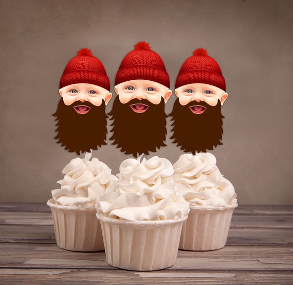 Photo Cupcake Toppers, Lumberjack birthday, Buffalo Plaid, Woodland theme, Lumberjack, Rustic, camping, lumberjack bash Il_570xn