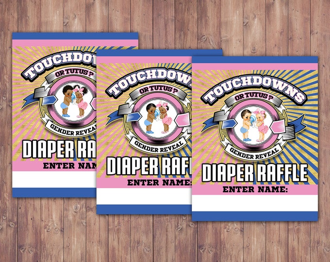 Football diaper raffle insert, Baby Shower, gender reveal, sports, baby boy, baby girl,  diaper raffle, shower game, Digital files
