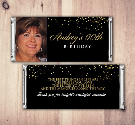 Birthday, Candy Bar Wrappers - Gold, Silver Adult Milestone Favors 30th, 40th, 50th, 60th, 70th, 80th Any Age, printable, aged to perfection Il_570xn