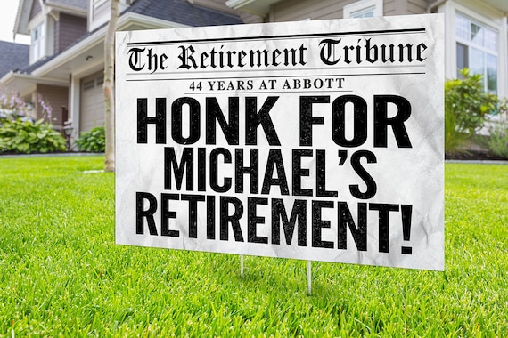 Retirement yard sign design, Digital file only, yard sign, retirement party gift, quarantine party, retirement party, sign Il_570xn