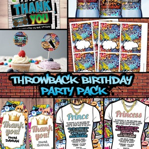Frischer Prinz, Geburtstag, Babyparty, Hip Hop, 90er Jahre Rückfallparty, Geburtstagseinladung, Graffiti, Cupcake Topper, digitale Dateien