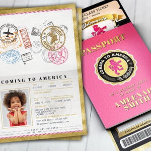 Passport und Ticket Geburtstagseinladung, Coming to America Geburtstagseinladung, Afrika Passport, Zamunda, Hochzeit, nur digitale Dateien