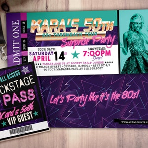 80s party, 90s party, throwback party, Hip Hop, ticket invitation, VIP pass, Vip invitation, birthday invitation, birthday, Digital files