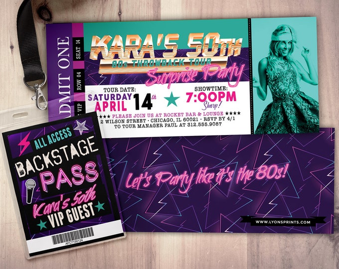 80s party, 90s party, throwback party, Hip Hop, ticket invitation, VIP pass, Vip invitation, birthday invitation, birthday, Digital files