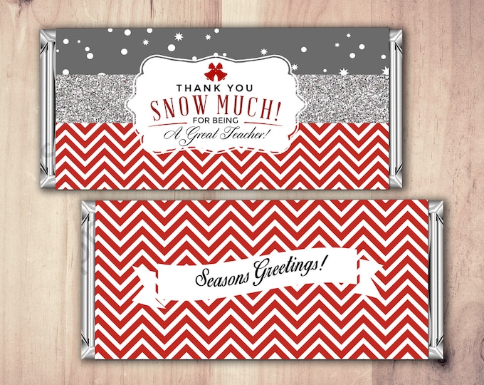 Christmas Candy Bar Wrapper, Christmas Wrapper, Christmas Printable, Christmas Teacher Gift, Christmas Favor, Christmas Party, Thank you