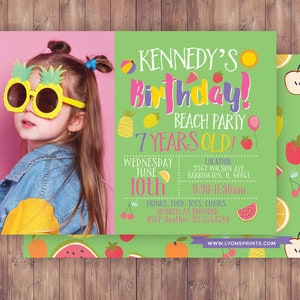 Tutti Frutti Einladung, Obst Geburtstag, Drive by Geburtstagsparty, Fruchtige Party, Obst einladen, Tropical Summer