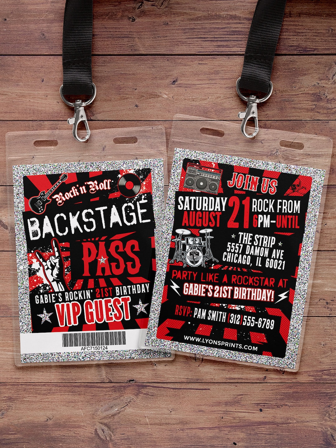 Rockstar Party Backstage Pass Printable Insert Rockstar 