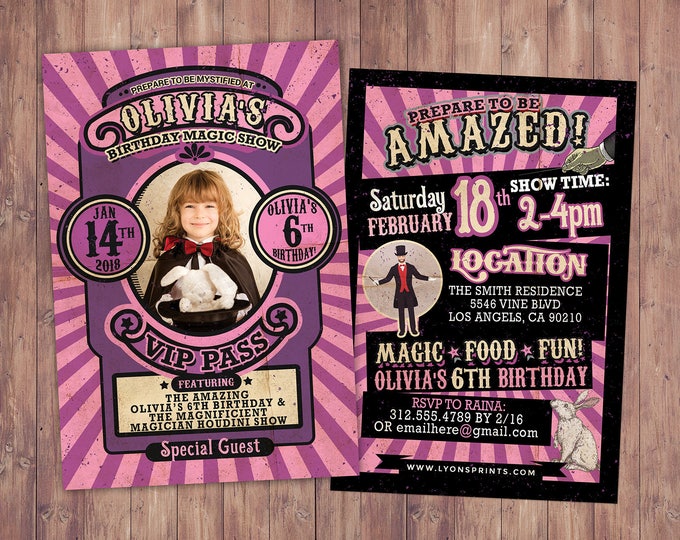 Magic Party Invitation Magic Birthday Invitation Magician Invitation Magic Show Invitation Magic Show Birthday Party Magician Birthday Party