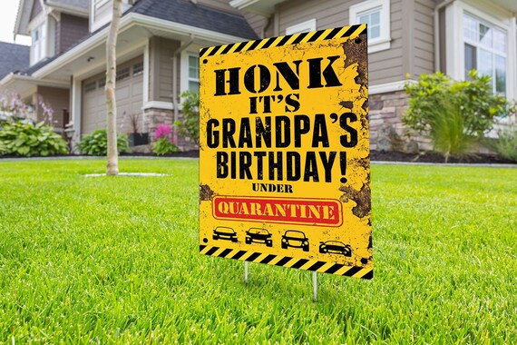 Happy birthday Yard Sign,, Honk outdoor sign, Digital file only, Quarantine Birthday , Birthday Yard Sign, Happy Birthday Sign, Yard sign Il_570xn