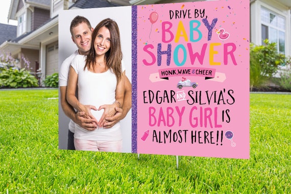 Drive by baby shower, lawn sign design, Digital file only, yard sign, social distancing drive-by shower party, car parade, quarantine party Il_570xn