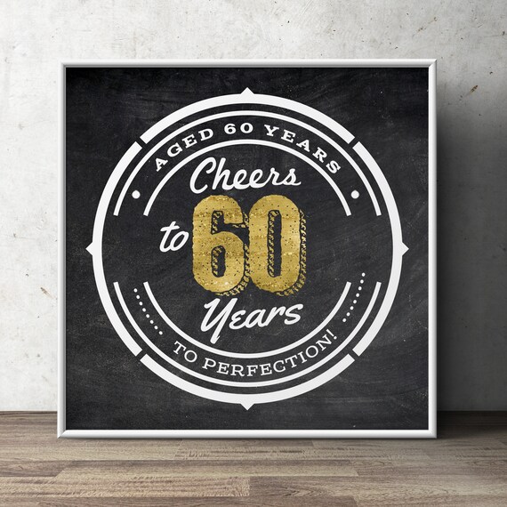 60th Birthday Party Decoration Digital File Only Birthday Gift