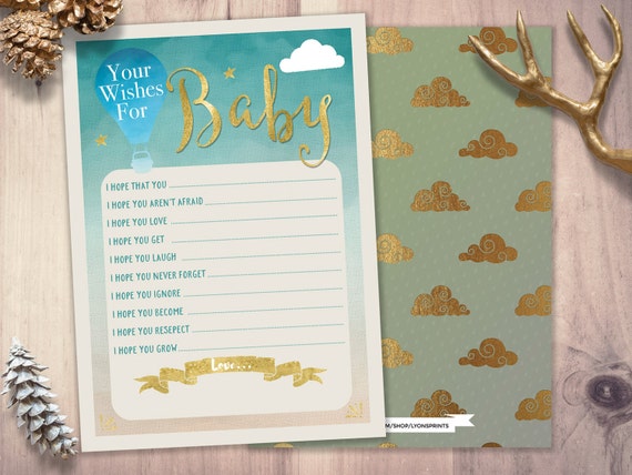 Wishes for baby, Baby Shower printable, shower game, coed baby shower, precious cargo, coed baby shower, travel shower theme Il_570xn