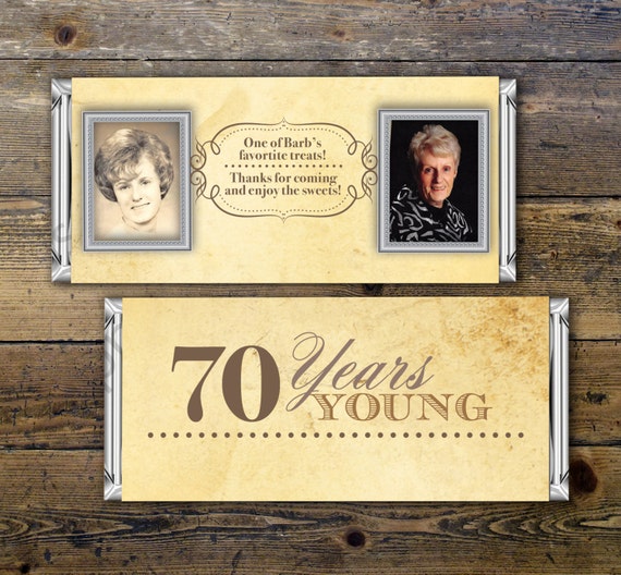 Birthday Candy Bar Wrappers 60th aged to perfection 80th Any Age 50th 70th 40th Silver Adult Milestone Favors 30th Gold vintage