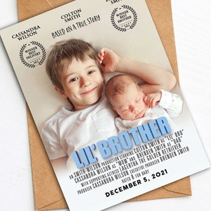 Personalisierte Poster Ankündigung, nur digitale Datei, Weihnachtskarte, Baby-Dusche-Geschenk, Geschenk für große Schwester, Geschenk für großen Bruder, Weihnachtsgeschenk