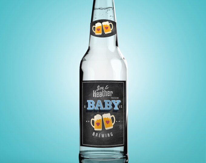 Personalized DIGITAL Beer Labels for Baby Showers, Weddings & Special Occasions, baby is brewing, baby and BBQ, beer and BBQ, party