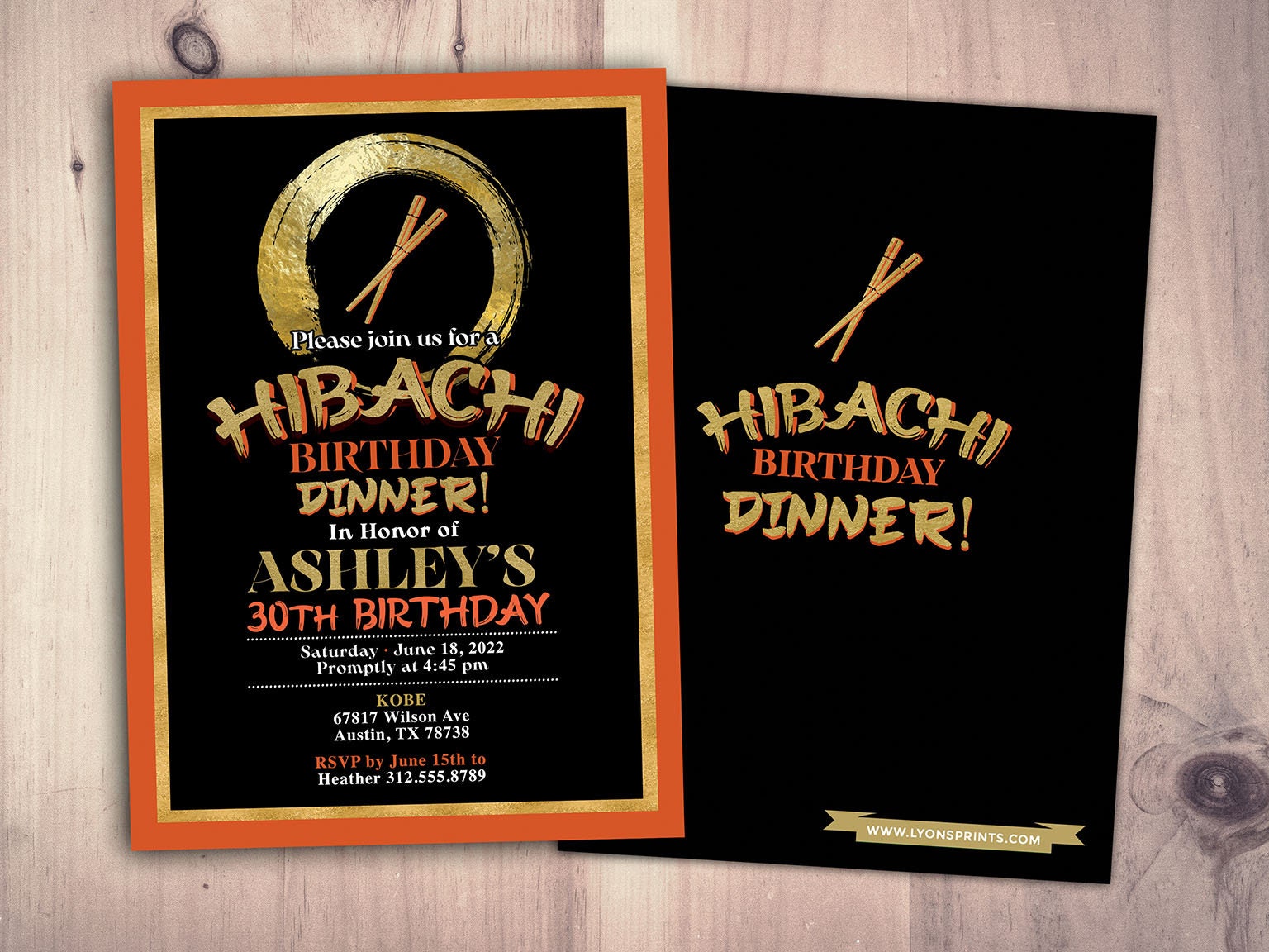 Hibachi Party Invitation Hibachi Birthday Invitation Japanese 