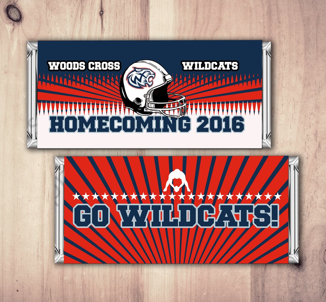 Personalized Football Candy Bar Wrapper, Printable Candy Bar Wrapper ...