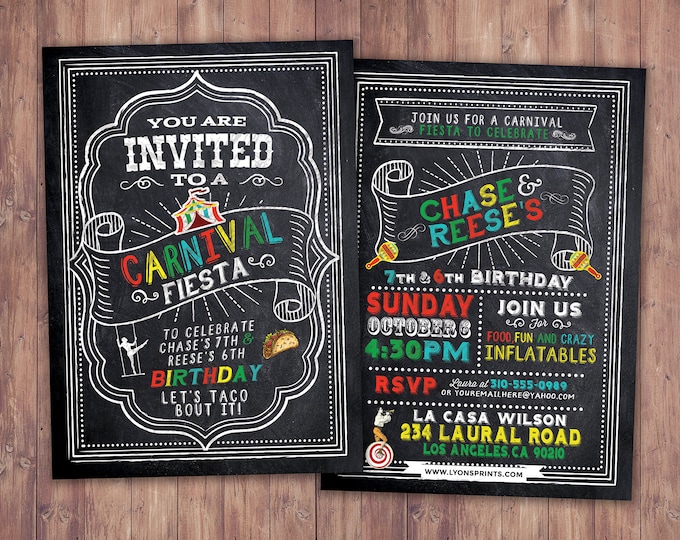 ANY AGE fiesta invitation / birthday fiesta invitation / fiesta birthday invitation / Carnival invitation / Mexican fiesta invitation
