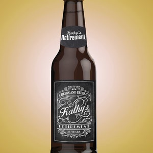Personalized DIGITAL Beer Labels, Cheers and beers, birthday, 30th, 40th, 50th, 60th, 70th, Cheers and beers to thirty years, retirement. image 3