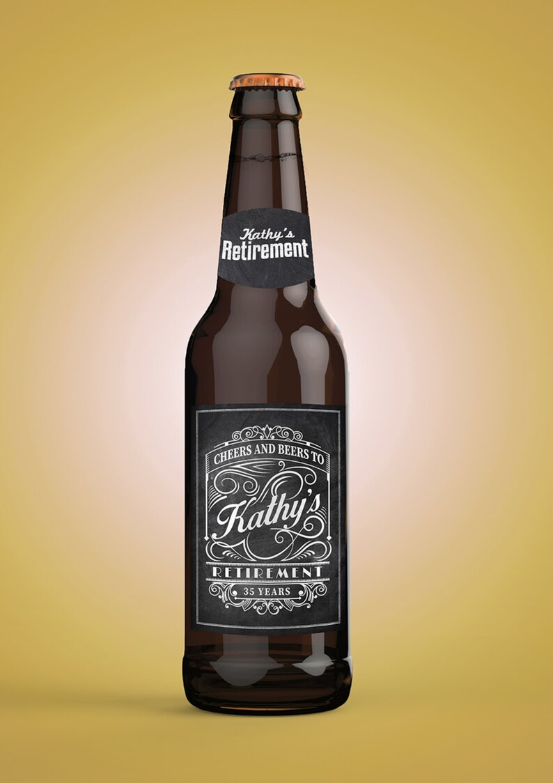 Personalized DIGITAL Beer Labels, Cheers and beers, birthday, 30th, 40th, 50th, 60th, 70th, Cheers and beers to thirty years, retirement. image 3