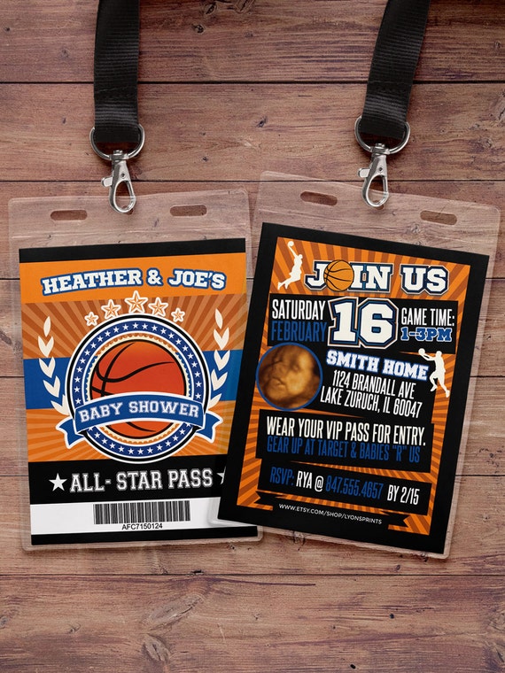 Vintage basketball Shower Invitation, All Star Baby Shower, Birthday invitation, basketball, sports shower, basketball Il_570xn