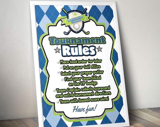 Welcome sign, Digital file only, Miniature Golf , Golf Party, Golf Birthday, boy birthday, girl birthday, party decor, printable, rules sign