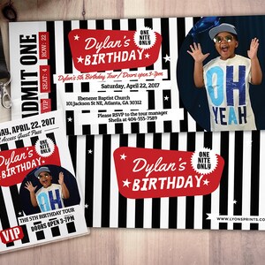 Pop star, Rock Star concert ticket birthday party invitation- Music invitation- printable, rockstar party, pop star, karaoke party,
