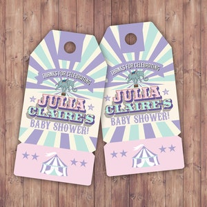 Carnival Thank You Tags for Carnival Birthday or shower. DIY Circus Party Printables Personalized Circus Favor Tags for Circus baby shower SAMPLE PHOTO 3