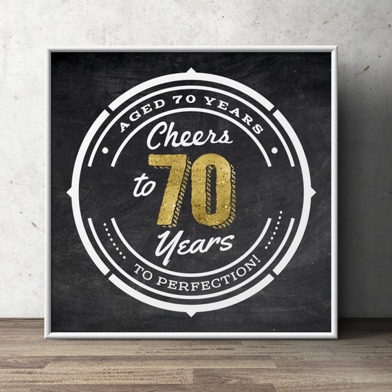 70th birthday party decoration ( Digital file only) birthday gift for women and men - Cheers and beers, decorations, Cheers to 70 years Il_570xn