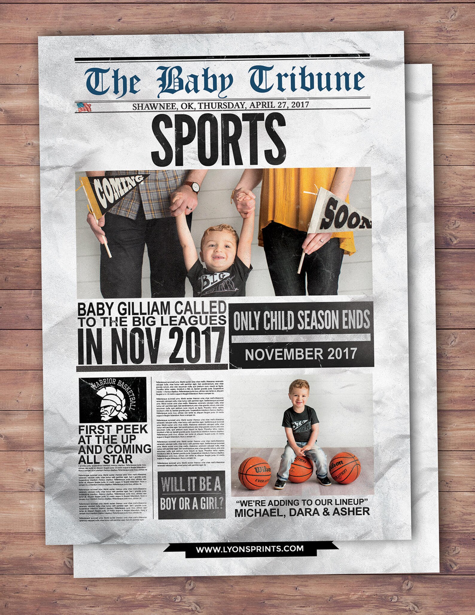 Newspaper Pregnancy Announcement Birth Announcement Baby Etsy Hong Kong