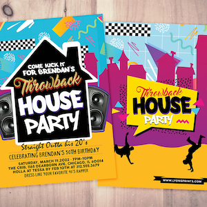 90's House Party Invitation, 80s party invite, House Party Invitation, 90's Birthday Invitation, 90's Party, Hip Hop Party, throwback party bild 2