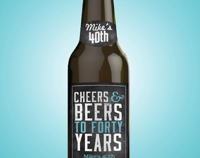 Personalized DIGITAL Beer Labels, Cheers and beers, birthday, 30th, 40th, 50th, 60th, 70th, Cheers and beers to thirty years, surprise party