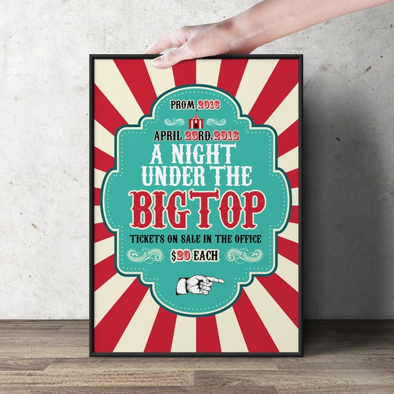 Digital Circus Prom Baby Shower Birthday Poster Party Etsy