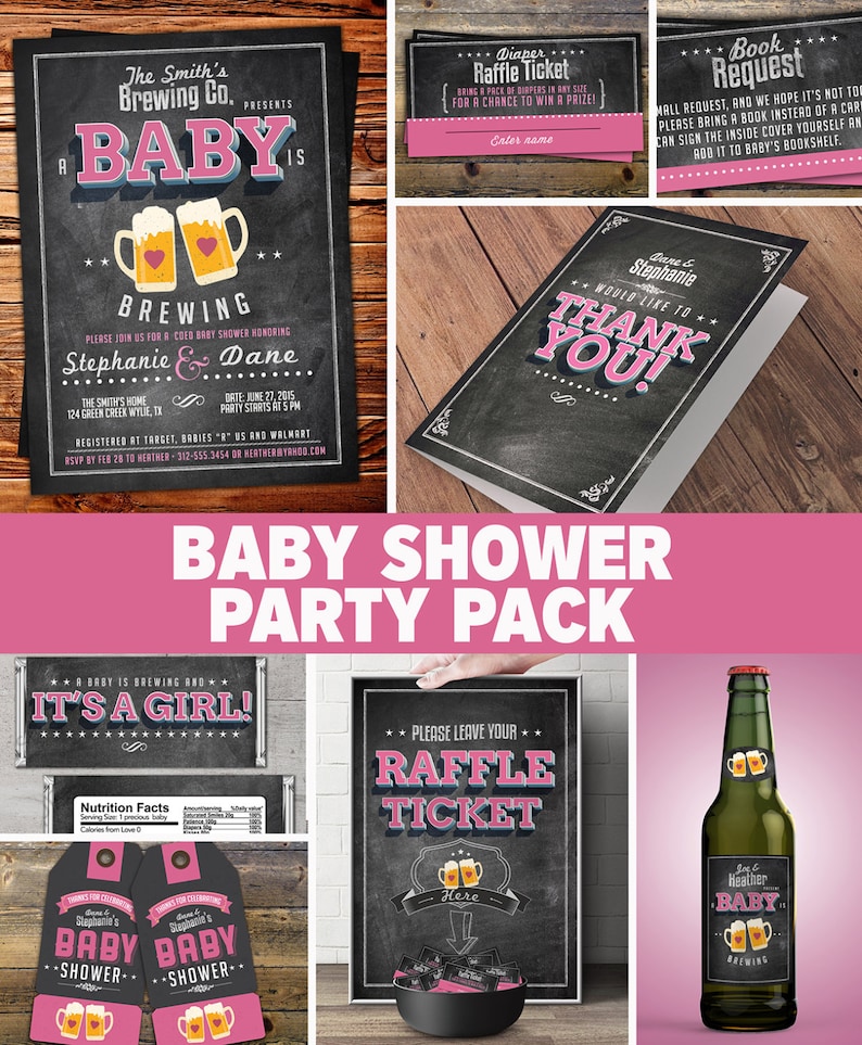 Party Pack Party Decorations Coed Baby Shower Invitation Etsy