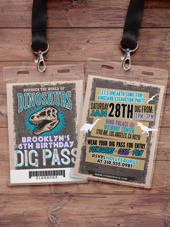 Dinosaur Dig Party Invitation, Dinosaur Birthday Boy Invitation.