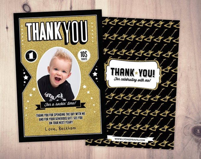 Thank You Card - Greeting Card - All occasion card - rockstar thank you card - birthday Thank you - Birthday Party Thank You Card, favor