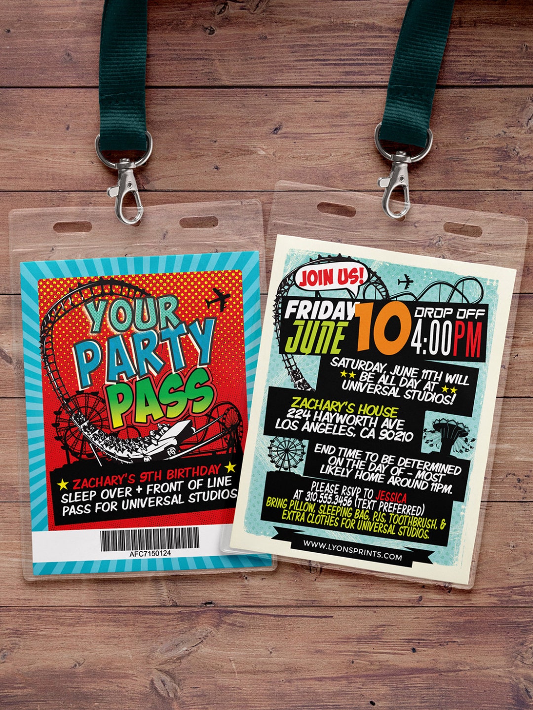 Amusement Park Party, Super Hero Party Invitation, Boy Birthday ...