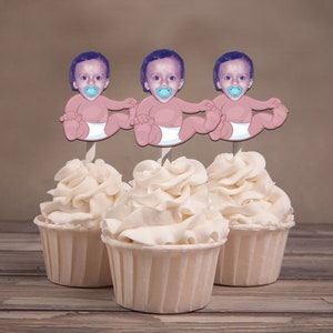 Photo Cupcake Toppers, milestone birthday, baby shower, baby shower decor, birthday party decor, photo cupcake toppers