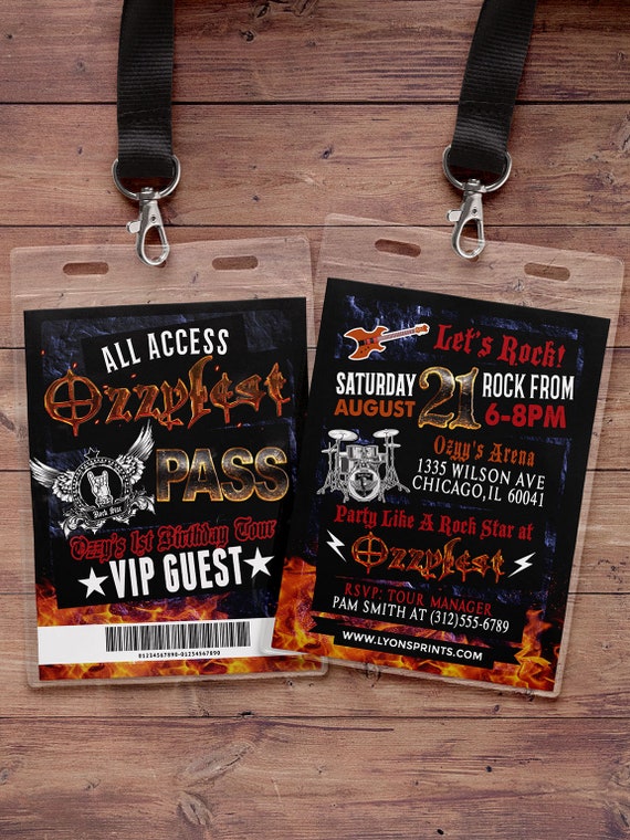 Vip Pass Backstage Pass Concert Ticket Birthday Invitation Etsy