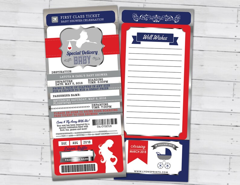 baby shower,Digital files only PASSPORT and TICKET baby shower invitation Coed baby shower invitation travel baby shower invitation