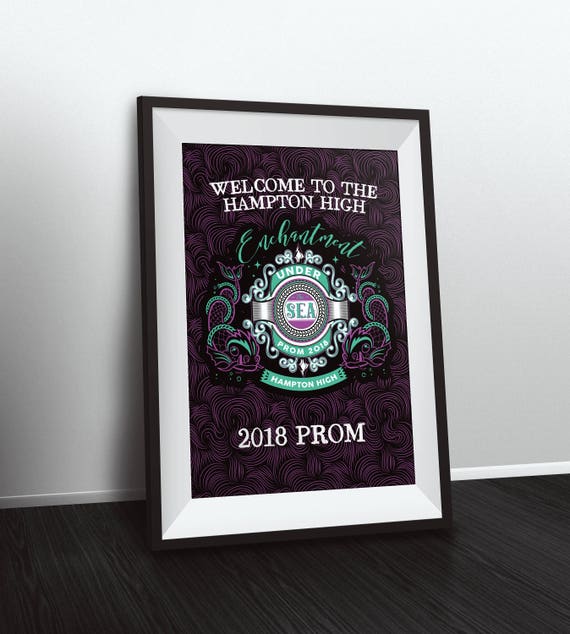 Under the sea,,Prom, Welcome poster, School dance, Homecoming, turn about, nautical, anchor, Koi fish Il_570xn