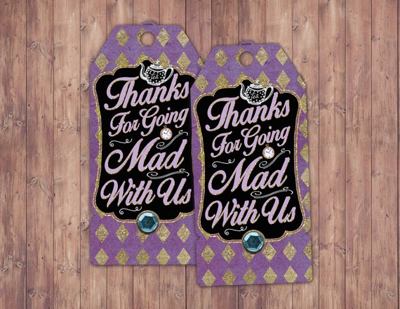 Favor Tags Mad Hatter Tea Party Alice In Wonderland Invitation