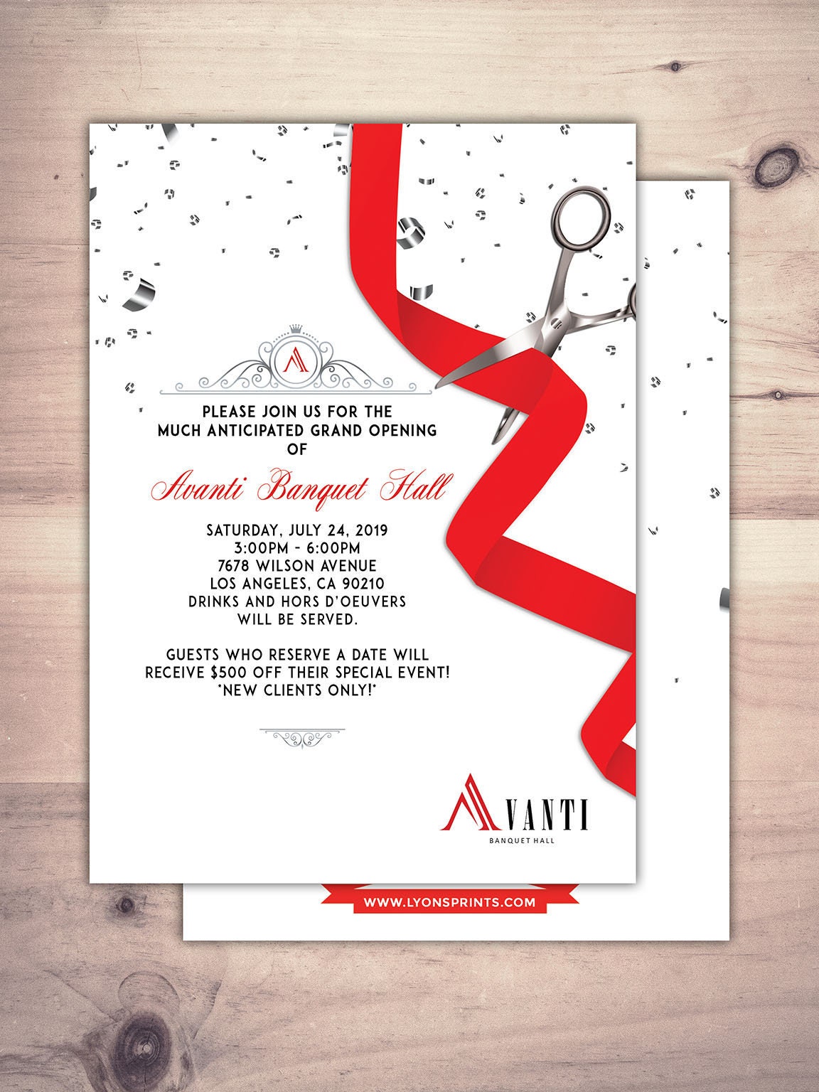 Ribbon Cutting Ceremony Party Invitation, Grand Opening Launch