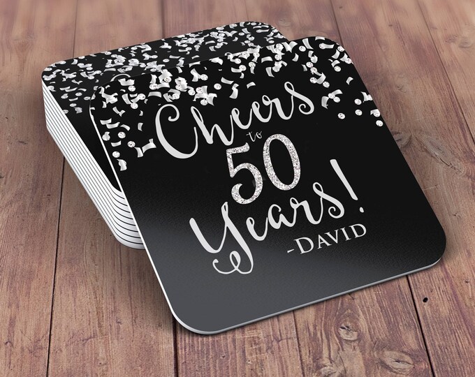 Digital logo file, Cheers invitation, 21st, 30th, 40th, 50th, 60th, 70th, Surprise Birthday Party, adult birthday, confetti and glitter