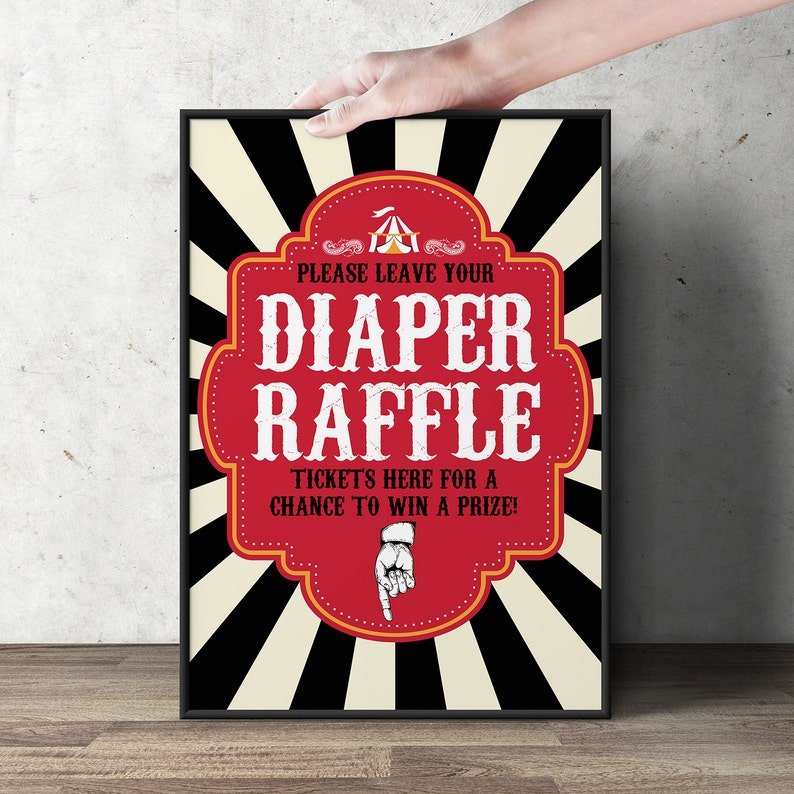 Diaper Raffle Sign vintage Circus printable File - Etsy