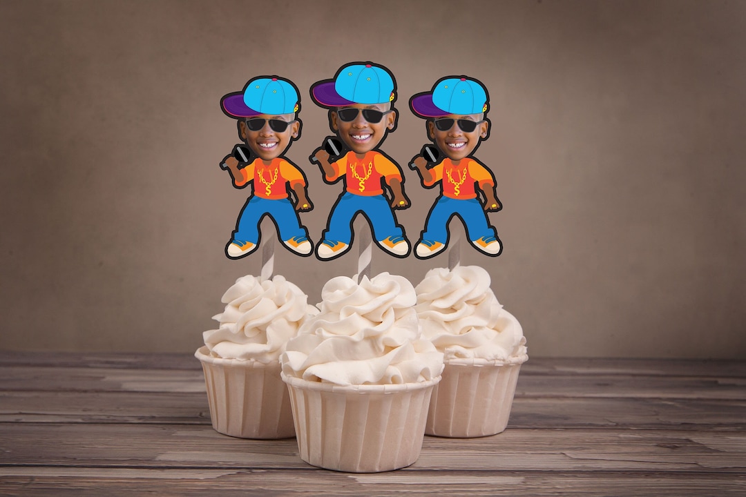 Rapper, Hiphop Photo Cupcake Toppers, Hip Hop Birthday, Baseball Topper ...