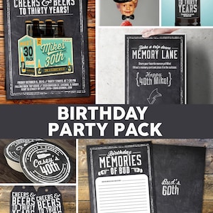 ANY AGE, Cheers and Beers invitation, party pack beer, 21st, 30th, 40th, 50th, 60th, 70th, Surprise Birthday Party, adult birthday, cheers,