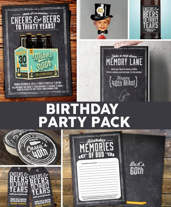ANY AGE, Cheers and Beers invitation, party pack beer, 21st, 30th, 40th, 50th, 60th, 70th, Surprise Birthday Party, adult birthday, cheers, Il_570xn