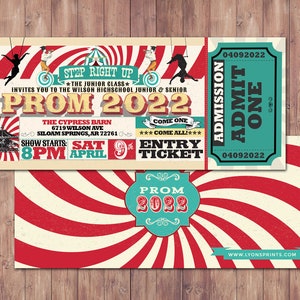 Circus  party prom Invitation- Carnival invitation-prom invitation- graduation party invitation-school dance invitation, prom invitation
