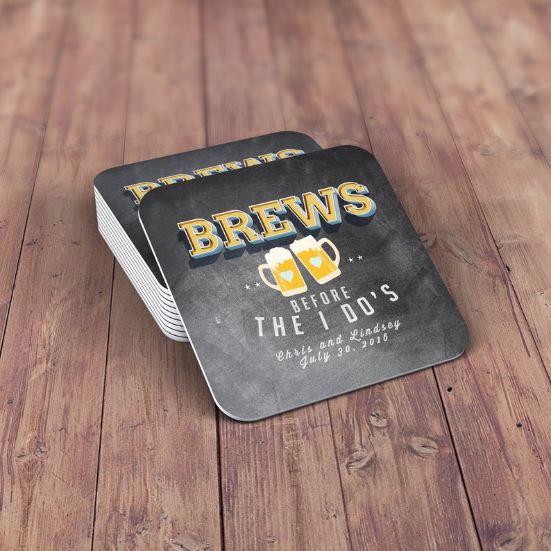 BBQ wedding Coed wedding shower invitation- Beer- couples shower brews before the I do/'s Digital logo file coaster bridal shower